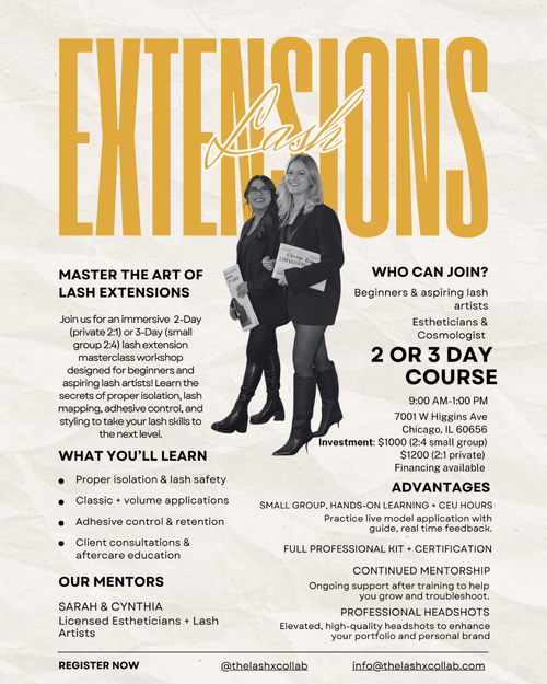Beginner Eyelash Extension Masterclass (In-Person, Private)